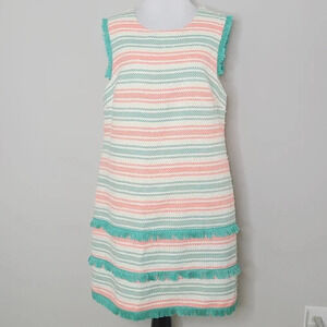 Anthropologie Hutch Woven Tweed Striped Dress L